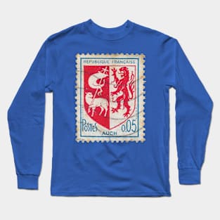 Vintage 1980 France Stamp of Griffin & Sheep Long Sleeve T-Shirt